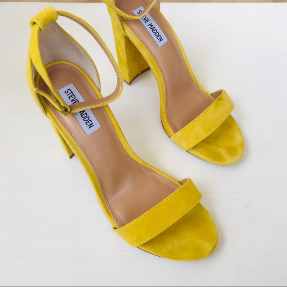 Steve Madden Mustard suede block heels - Picture 4 of 8
